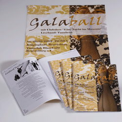Plakat und Flyer für den Galaball, Tanzclub Blau Gold