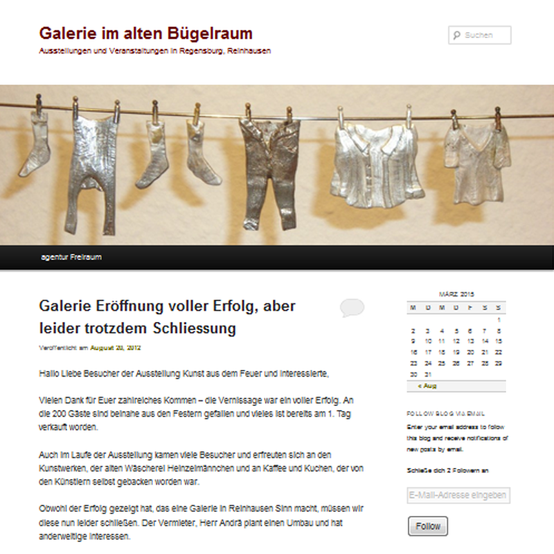 Webseite Galerie im alten Bügelraum
